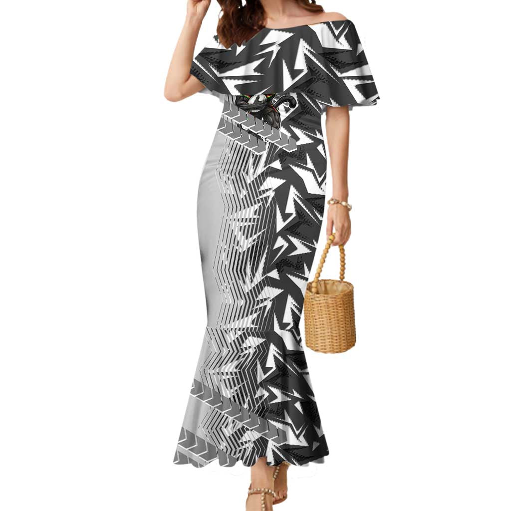Penrith Panthers Rugby Mermaid Dress Fierce Mascot Geometric Tribal Art