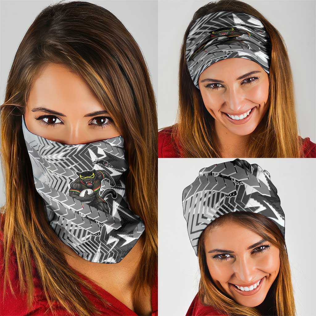 Penrith Panthers Rugby Neck Gaiter Fierce Mascot Geometric Tribal Art
