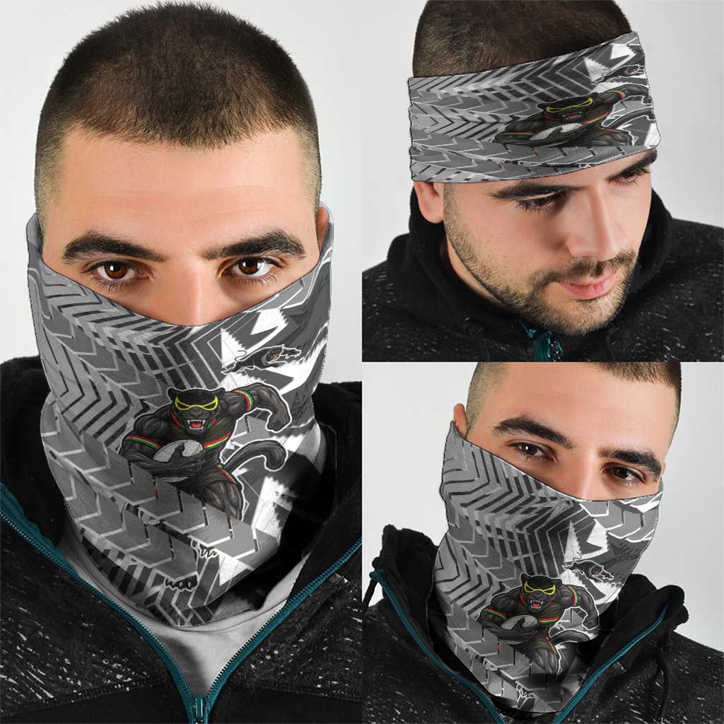 Penrith Panthers Rugby Neck Gaiter Fierce Mascot Geometric Tribal Art