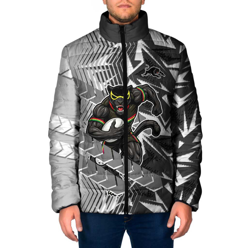 Penrith Panthers Rugby Padded Jacket Fierce Mascot Geometric Tribal Art