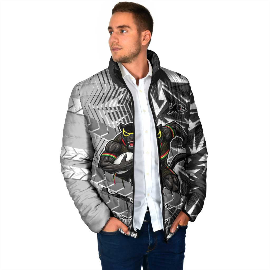 Penrith Panthers Rugby Padded Jacket Fierce Mascot Geometric Tribal Art