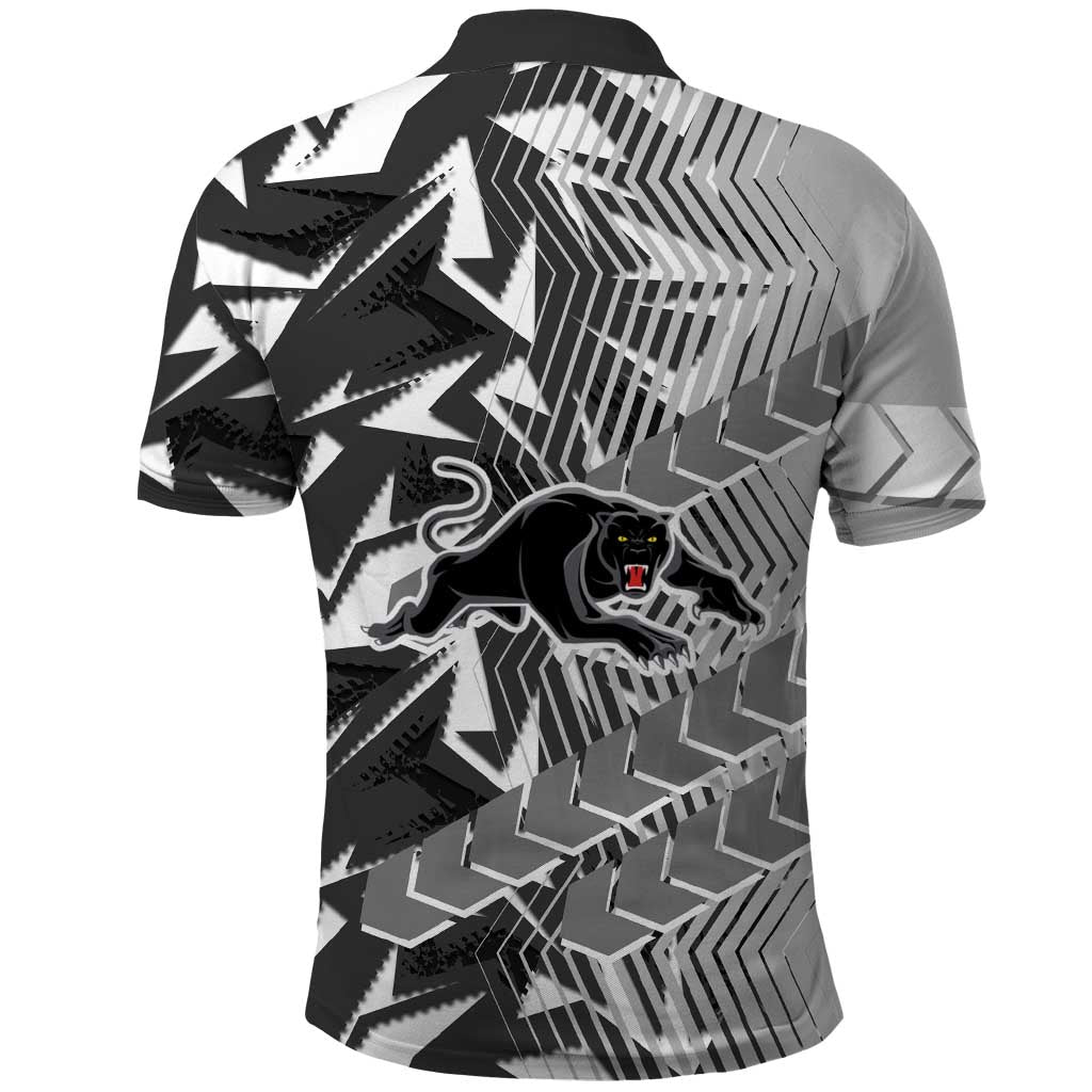 Penrith Panthers Rugby Polo Shirt Fierce Mascot Geometric Tribal Art