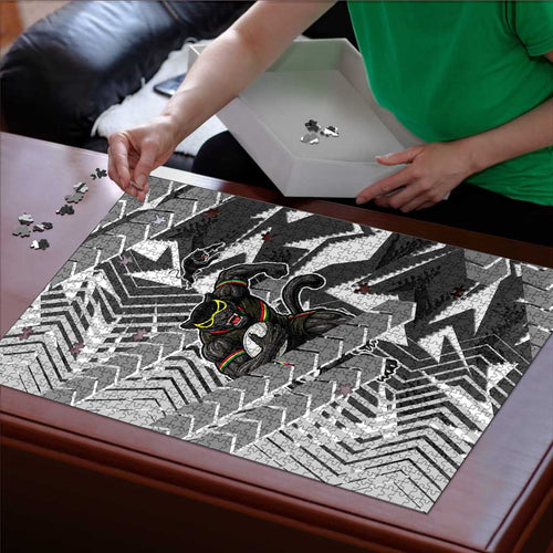 Penrith Panthers Rugby Puzzle Fierce Mascot Geometric Tribal Art