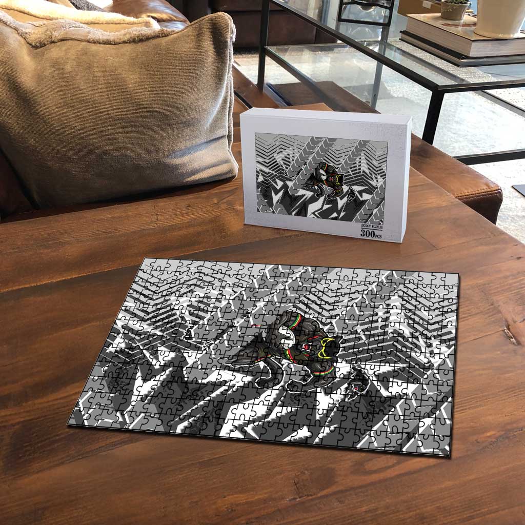 Penrith Panthers Rugby Puzzle Fierce Mascot Geometric Tribal Art