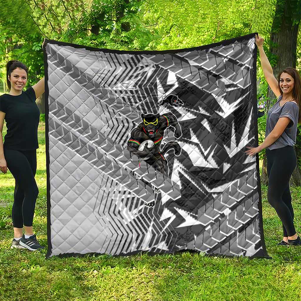 Penrith Panthers Rugby Quilt Fierce Mascot Geometric Tribal Art