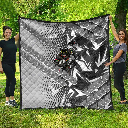 Penrith Panthers Rugby Quilt Fierce Mascot Geometric Tribal Art