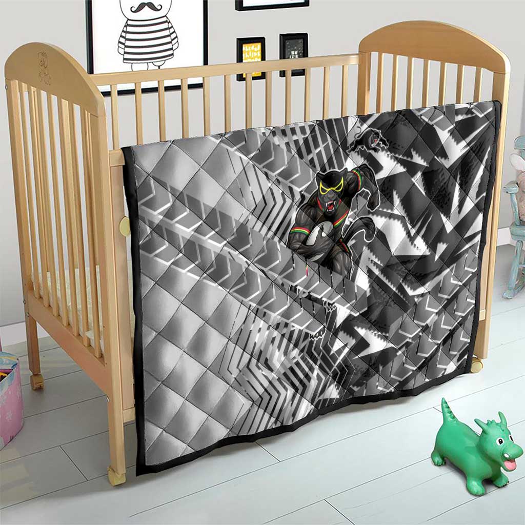 Penrith Panthers Rugby Quilt Fierce Mascot Geometric Tribal Art