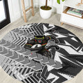 Penrith Panthers Rugby Round Carpet Fierce Mascot Geometric Tribal Art