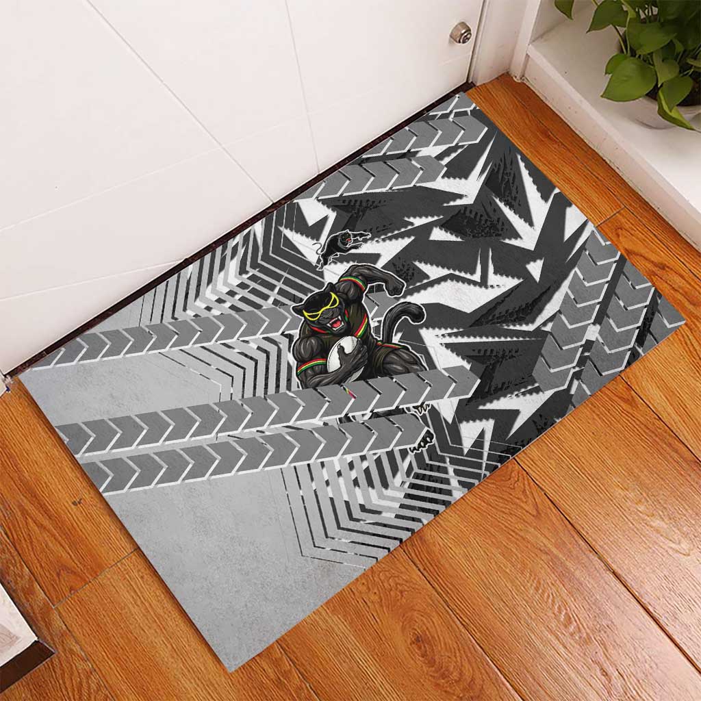 Penrith Panthers Rugby Rubber Doormat Fierce Mascot Geometric Tribal Art