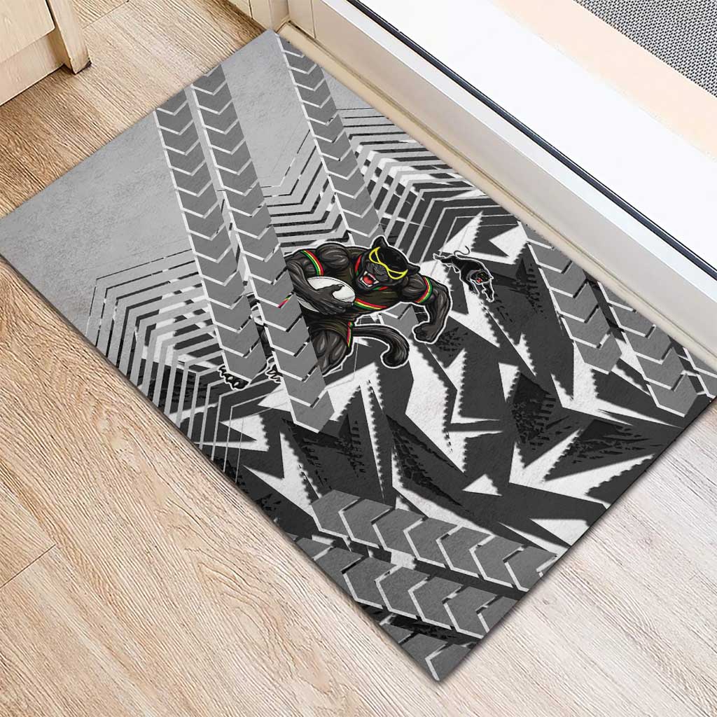 Penrith Panthers Rugby Rubber Doormat Fierce Mascot Geometric Tribal Art