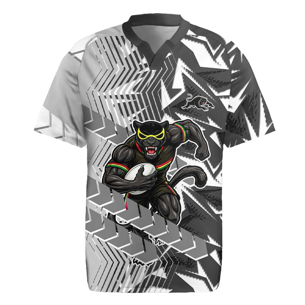 Penrith Panthers Rugby Rugby Jersey Fierce Mascot Geometric Tribal Art