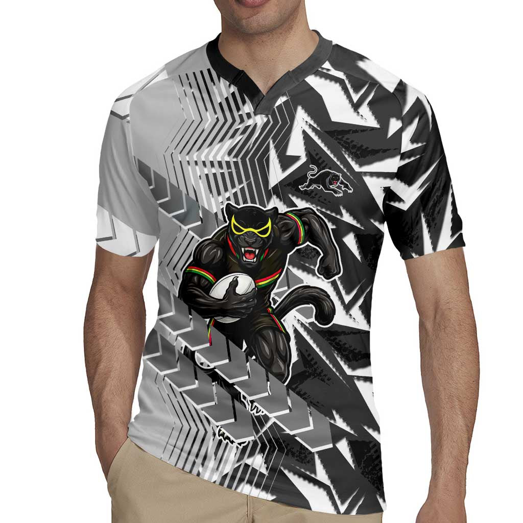 Penrith Panthers Rugby Rugby Jersey Fierce Mascot Geometric Tribal Art