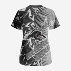 Penrith Panthers Rugby Scrub Top Fierce Mascot Geometric Tribal Art