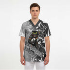 Penrith Panthers Rugby Scrub Top Fierce Mascot Geometric Tribal Art