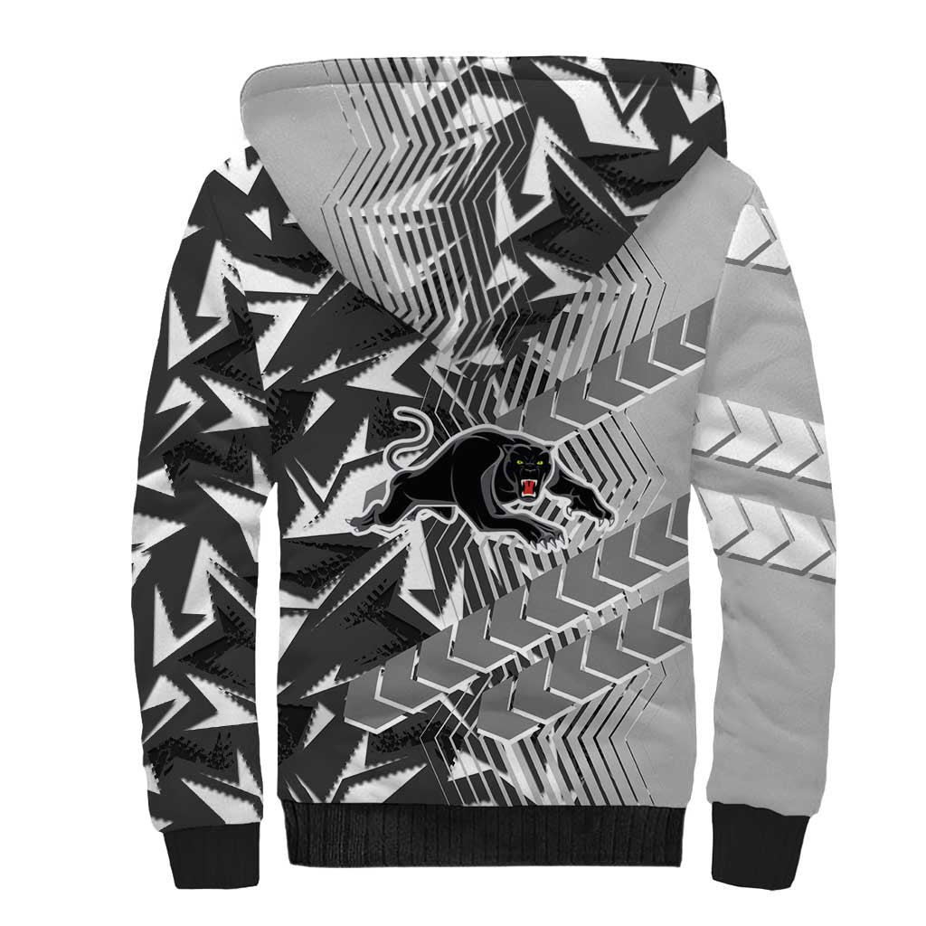Penrith Panthers Rugby Sherpa Hoodie Fierce Mascot Geometric Tribal Art