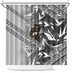 Penrith Panthers Rugby Shower Curtain Fierce Mascot Geometric Tribal Art