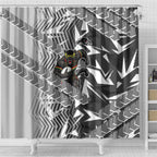 Penrith Panthers Rugby Shower Curtain Fierce Mascot Geometric Tribal Art