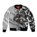 Penrith Panthers Rugby Sleeve Zip Bomber Jacket Fierce Mascot Geometric Tribal Art