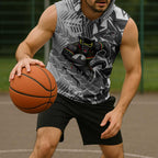 Penrith Panthers Rugby Sleeveless Hoodie Fierce Mascot Geometric Tribal Art