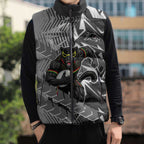 Penrith Panthers Rugby Sleeveless Puffer Jacket Fierce Mascot Geometric Tribal Art