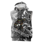 Penrith Panthers Rugby Sleeveless Zip Hoodie Fierce Mascot Geometric Tribal Art