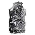 Penrith Panthers Rugby Sleeveless Zip Hoodie Fierce Mascot Geometric Tribal Art