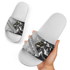 Penrith Panthers Rugby Slide Sandals Fierce Mascot Geometric Tribal Art