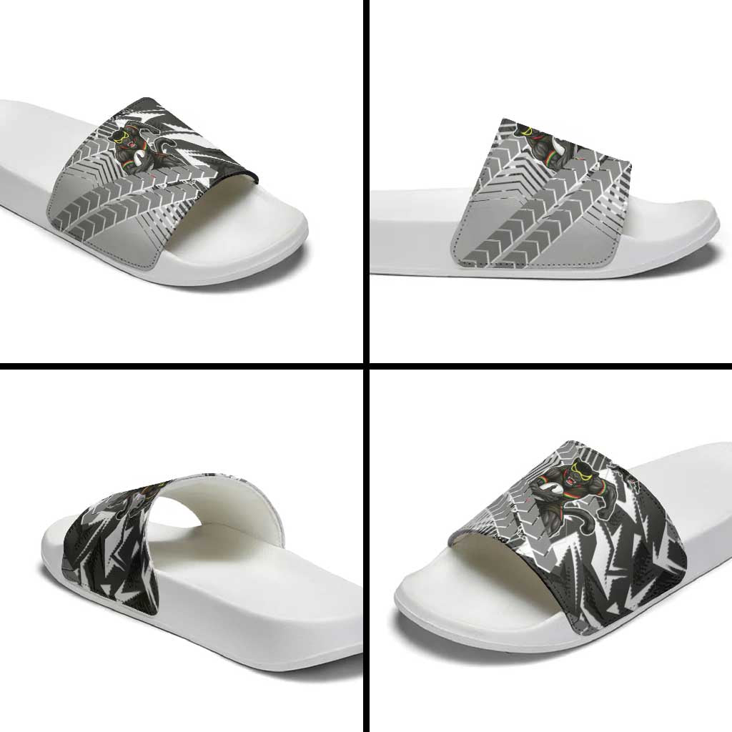 Penrith Panthers Rugby Slide Sandals Fierce Mascot Geometric Tribal Art