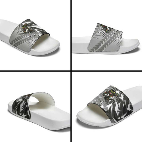 Penrith Panthers Rugby Slide Sandals Fierce Mascot Geometric Tribal Art