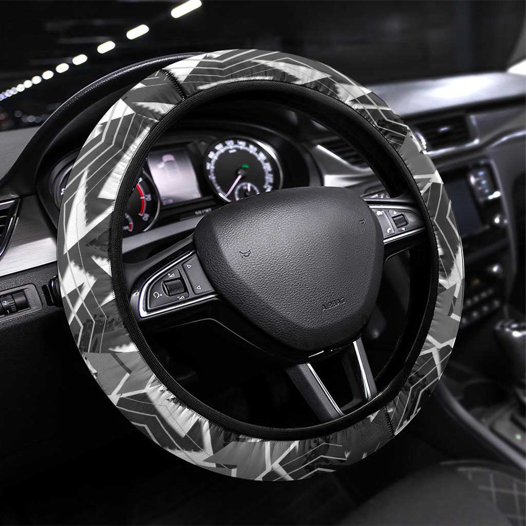 Penrith Panthers Rugby Steering Wheel Cover Fierce Mascot Geometric Tribal Art