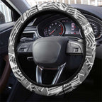 Penrith Panthers Rugby Steering Wheel Cover Fierce Mascot Geometric Tribal Art