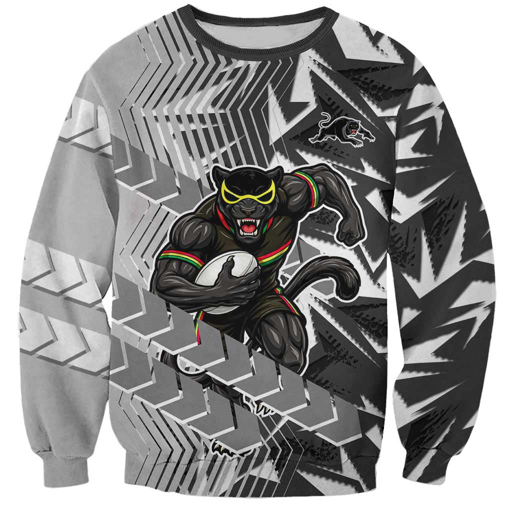 Penrith Panthers Rugby Sweatshirt Fierce Mascot Geometric Tribal Art