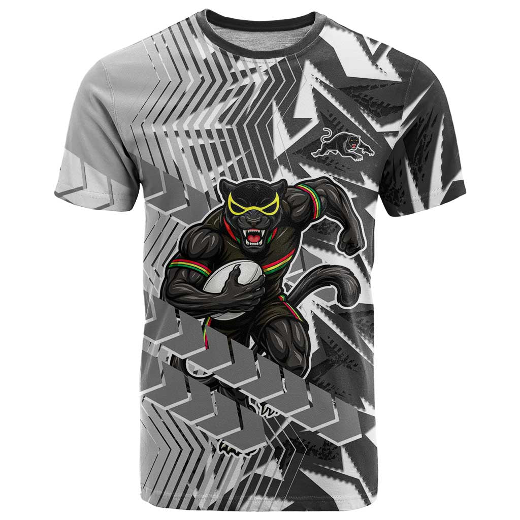 Penrith Panthers Rugby T Shirt Fierce Mascot Geometric Tribal Art