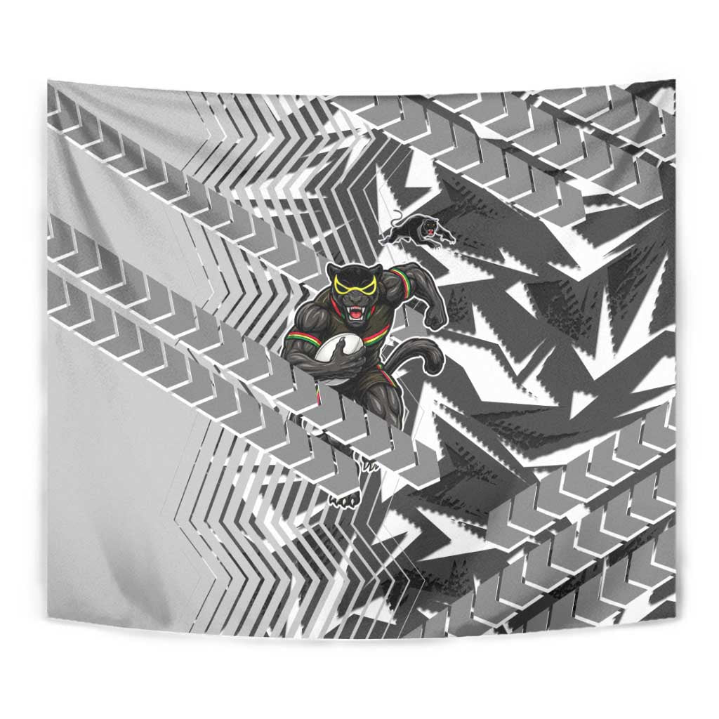 Penrith Panthers Rugby Tapestry Fierce Mascot Geometric Tribal Art