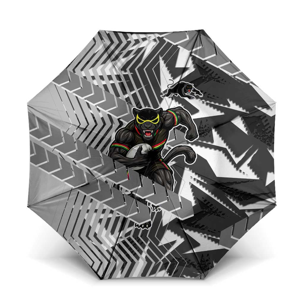 Penrith Panthers Rugby Umbrella Fierce Mascot Geometric Tribal Art