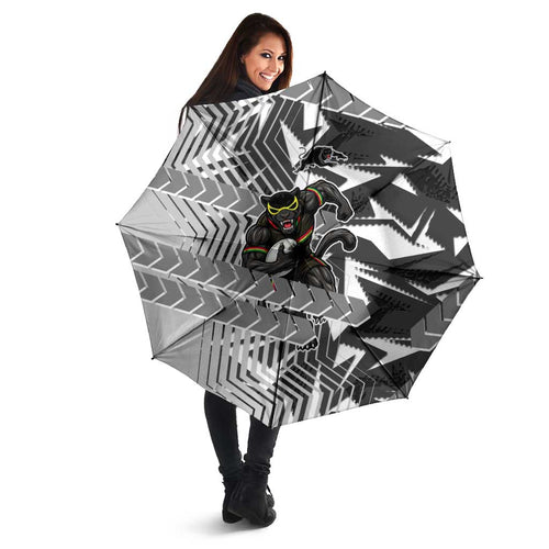 Penrith Panthers Rugby Umbrella Fierce Mascot Geometric Tribal Art