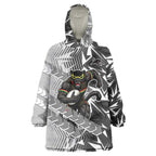Penrith Panthers Rugby Wearable Blanket Hoodie Fierce Mascot Geometric Tribal Art
