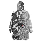 Penrith Panthers Rugby Wearable Blanket Hoodie Fierce Mascot Geometric Tribal Art
