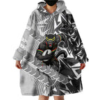 Penrith Panthers Rugby Wearable Blanket Hoodie Fierce Mascot Geometric Tribal Art