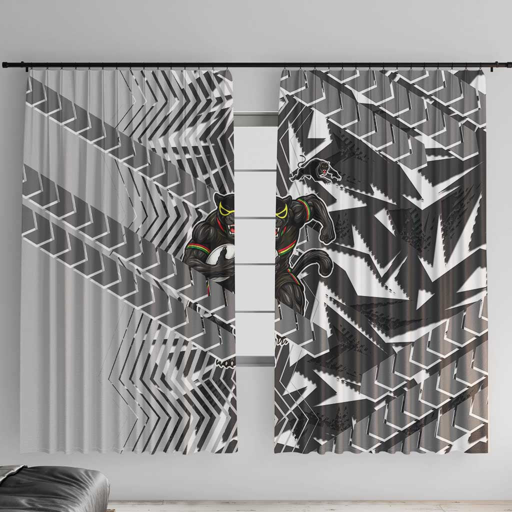Penrith Panthers Rugby Window Curtain Fierce Mascot Geometric Tribal Art