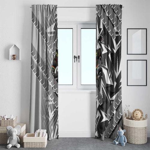 Penrith Panthers Rugby Window Curtain Fierce Mascot Geometric Tribal Art