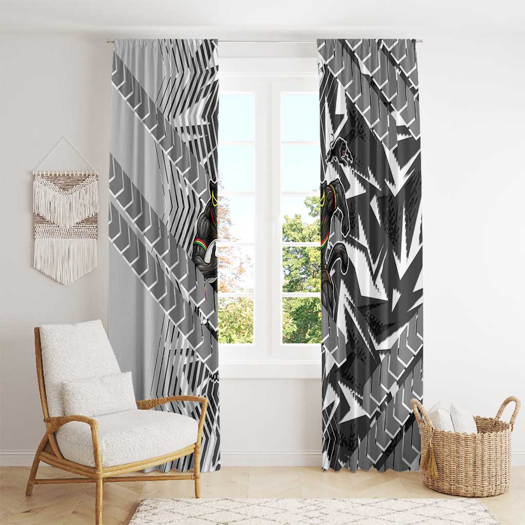 Penrith Panthers Rugby Window Curtain Fierce Mascot Geometric Tribal Art