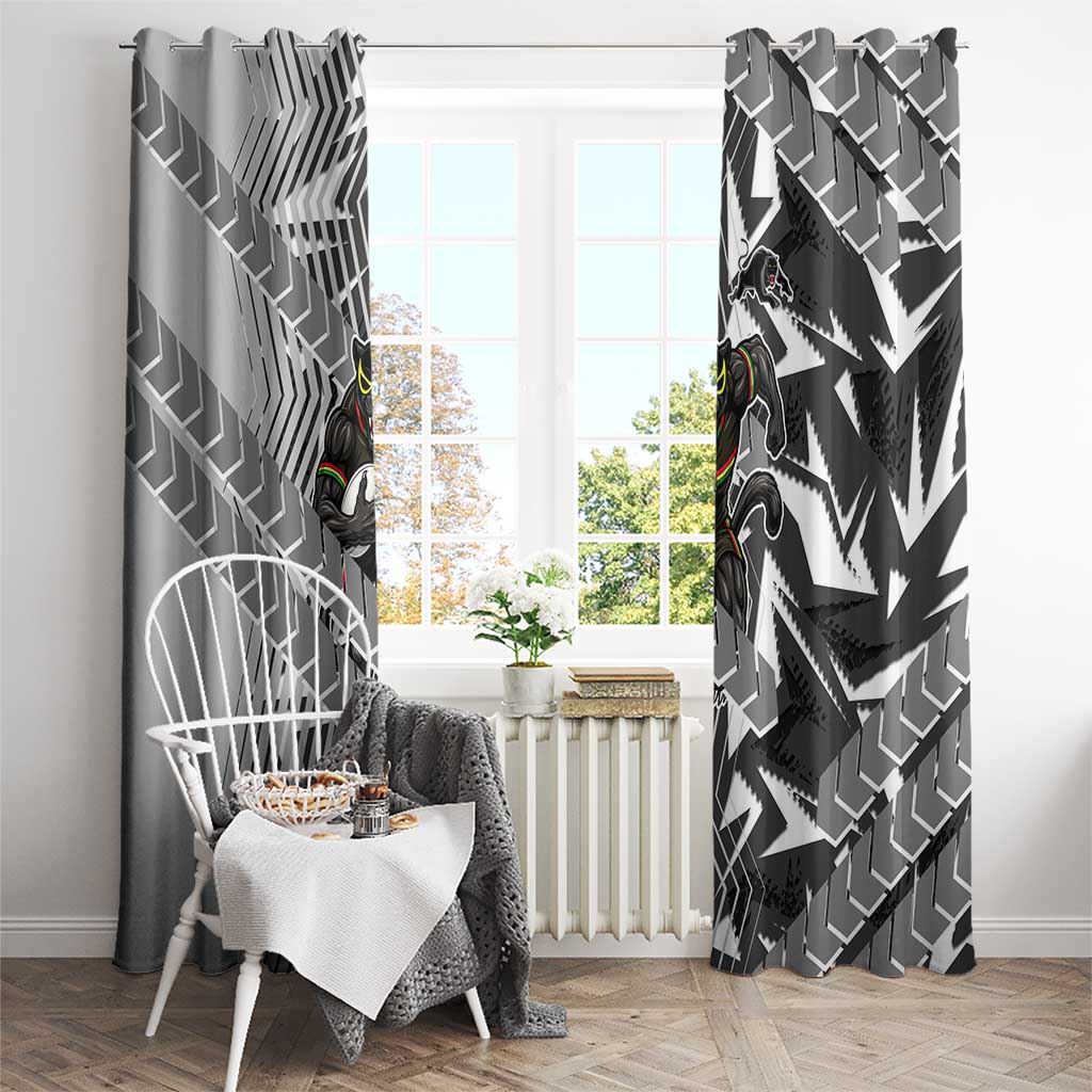 Penrith Panthers Rugby Window Curtain Fierce Mascot Geometric Tribal Art