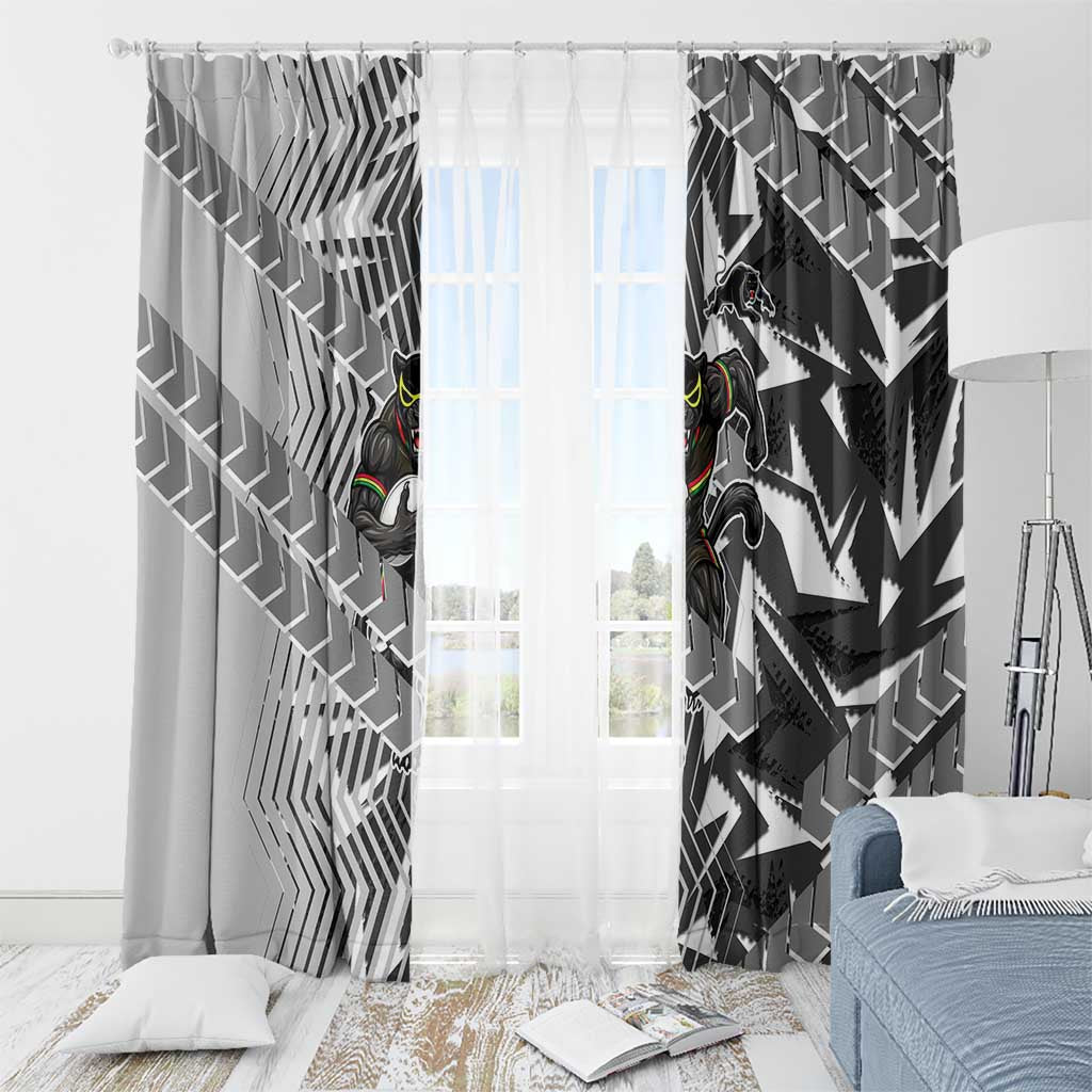 Penrith Panthers Rugby Window Curtain Fierce Mascot Geometric Tribal Art
