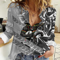Penrith Panthers Rugby Women Casual Shirt Fierce Mascot Geometric Tribal Art
