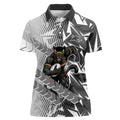 Penrith Panthers Rugby Women Polo Shirt Fierce Mascot Geometric Tribal Art