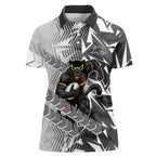 Penrith Panthers Rugby Women Polo Shirt Fierce Mascot Geometric Tribal Art