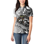 Penrith Panthers Rugby Women Polo Shirt Fierce Mascot Geometric Tribal Art