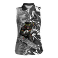 Penrith Panthers Rugby Women Sleeveless Polo Shirt Fierce Mascot Geometric Tribal Art