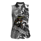 Penrith Panthers Rugby Women Sleeveless Polo Shirt Fierce Mascot Geometric Tribal Art